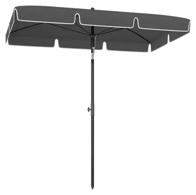 Produktbild von Rechteckiger Aluminium-Terrassenschirm 2x1,3x2,5 m mit Neigefunktion, Grau