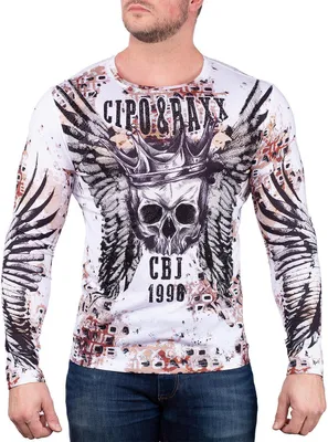 Produktbild von Cipo & Baxx Herren Longsleeve CL494 Weiß XL