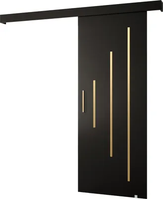 Produktbild von MEBLE KRYSPOL  Schiebetürsystem SALWADOR Y mit Schienenabdeckung, Einbautüren, 90x204cm, Schwarz
