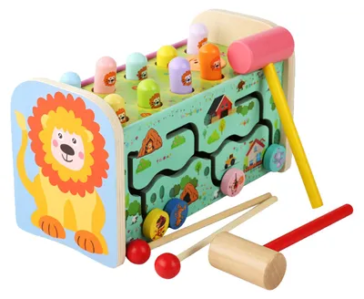 Produktbild von Hölzernes Hämmerspielzeug, Farberkennung, Verbesserung der Koordination, Labyrinthspiel, pädagogisches Hämmern für Kinder