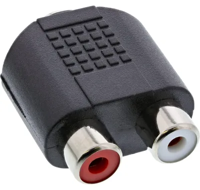 Image de Adaptateur audio 3,5 mm vers 2 RCA stéréo, noir