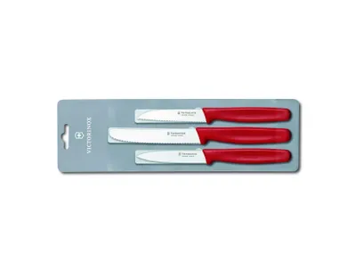 Immagine prodotto di Set di spelucchini Victorinox 3 pezzi manico rosso con protezione della lama 5.1111.3