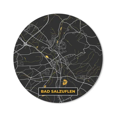 Produktbild von MuchoWow® Mauspad Mousepad Stadtplan - Karte - Bad Salzuflen - Gold - Deutschland - Karte 20x20 cm - Mousepads - Maus Mat - Pad - Mausunterlage - Schreibtischmatte