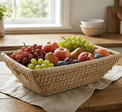 Produktbild von Obstkorb "Natur" aus Seegras, 33x26 cm, Aufbewahrungskorb, Flechtkorb, Obstschale