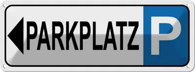 Produktbild von vianmo Blechschild 10x27 cm Parkplatz links Parkplatzschild