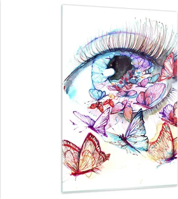 Produktbild von Bilder auf glas - Einteilig - Auge Butterflys Fantasie Fantasie - 80x120cm - Glasbilder - Wandbilder - Bilder - Wanddekoration aus Glas - Glas Bilder - Wandbild auf Glas - GPA80x120-3096