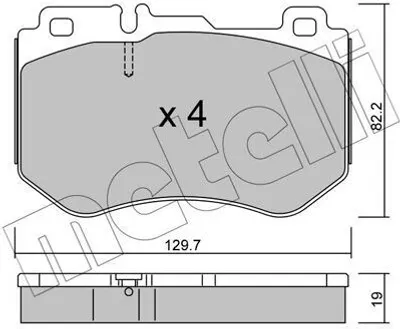Produktbild von METELLI Bremsbeläge Satz Vorne Bremsklötze passend für MERCEDES-BENZ C-Klasse T-modell (S205) 22-1018-0