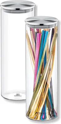 Immagine prodotto di Set da 2 barattoli Wilmax da 2000 ml con coperchio in acciaio inossidabile WL-888520/A2