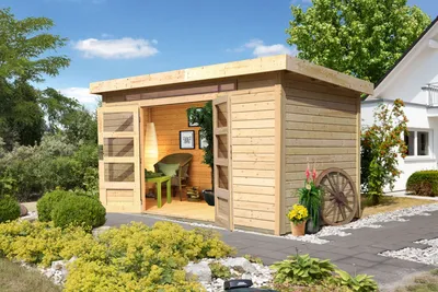 Produktbild von Karibu Gartenhaus Gerätehaus Kandern 7 naturbelassen 364x244x222 cm