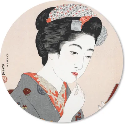 Produktbild von MuchoWow® Mauspad Mousepad Frau - Schminke - Japan - Vintage 20x20 cm - Mousepads - Maus Mat - Pad - Mausunterlage - Schreibtischmatte