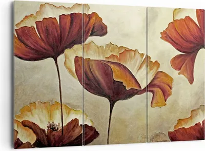 Produktbild von Bild auf Leinwand - Leinwandbild - Mohn Blume Wiese - 165x110cm - Wand Bild - Wanddeko - Leinwanddruck - Bilder - Kunstdruck - Wanddekoration - Leinwand bilder - Wandkunst - CE165x110-3760