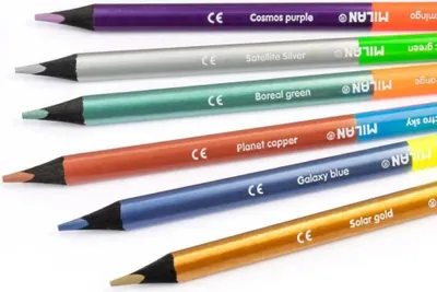 Immagine prodotto di Scatola di 6 matite colorate bicolore milanesi metallizzate fluorescenti