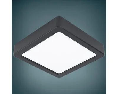 Image de Plafonnier LED 12W, 1200 lumens, 3000K, 17x17 cm, Fueva, couleur noire