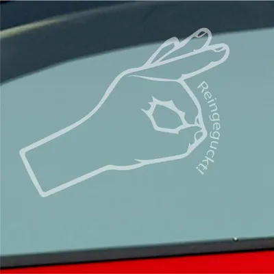 Produktbild von Auto Aufkleber Reingeguckt! 16x10 cm Milchglas Sticker Heckscheibenaufkleber
