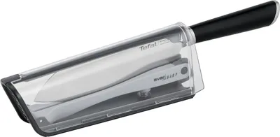 Produktbild von TEFAL Ever Sharp Santoku Küchenmesser 16,5 cm, integrierter Schärfer, sichere Technologie, deutscher Edelstahl K2579024
