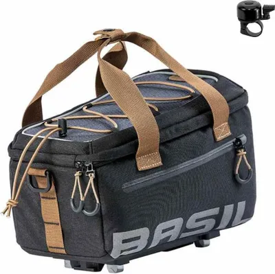 Immagine prodotto di Basil Miles - Borsa portapacchi MIK - 7 litri - grigio/nero incl. campanello per bicicletta