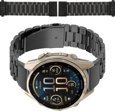 Produktbild von Pasek ze stali nierdzewnej do smartwatcha, Bizon Strap Watch Aura, QuickFit 20 mm, czarny