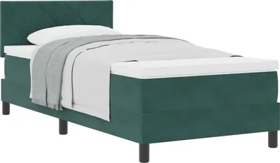 Obrázok produktu pre Posteľ s pružinovým rámom Tmavozelená 90 x 190 cm Zamat