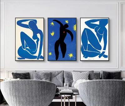 Produktbild von TPFLiving Kunstdruck LW-1702 (OHNE RAHMEN) Poster - Leinwand - Wandbild - Hochauflösender Giclée-Druck, langlebig und hochwertig - Henri Matisse - Abstrakte Frauenkörper -  - Größe: 21x30cm