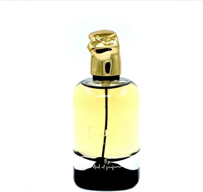 A product shot of a perfume bottle against a white background.