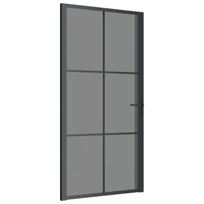 Obrázok produktu pre Vnútorné dvere 102,5x201,5 cm čierne ESG sklo a hliník