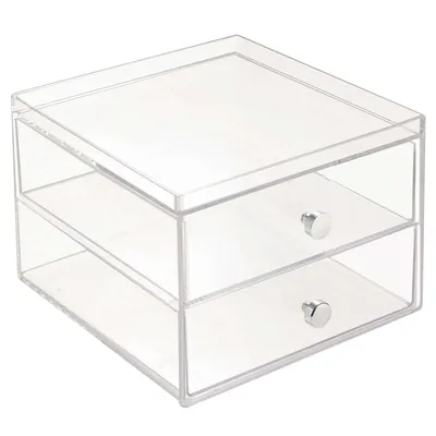 Produktbild von Schubladenschrank, Make-up Organizer, 2 Schubladen, 16,4 x 17,7 x 12,5 cm, Transparent, Kunststoff - iDesign | Drawers