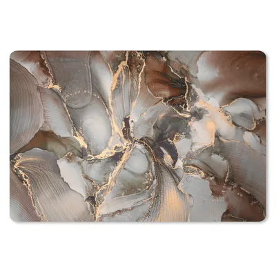 Produktbild von MuchoWow® Schreibtischunterlage Grau - Gold - Marmor - Marmoroptik 60x40 cm - XXL Mauspad - Großes Mauspad