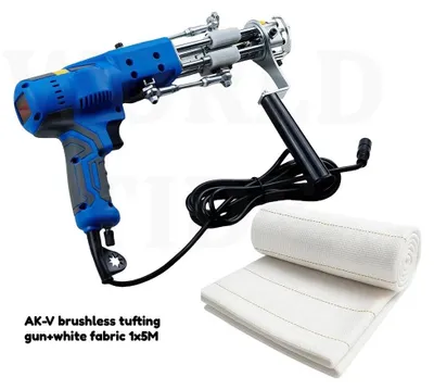 Produktbild von AK-V Tufting Gun - 2-in-1 Teppich Tufting Pistole - Cut & Loop-Pile - Bürstenloser Motor - LED-Licht - Mit tufted Samtstoff - Farbe NO.1