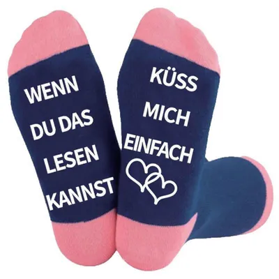 Produktbild von Lustige Socken Damen – Wenn du das lesen kannst, küss mich einfach, A0695