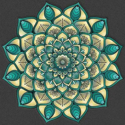 Zdjęcie produktu dla Diamentowa Mozaika Mandala 7D Koło Niebiesko Seledynowe 30X30Cm 1006552