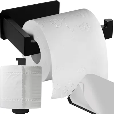 Produktbild von Ruhhy Držiak na toaletný papier bez vŕtania Loft Black - Príslušenstvo do kúpeľne - Kúpeľňový nábytok Nerezový a vodotesný - Moderný dizajn loftu pre kúpeľňu a WC pre hostí 25067