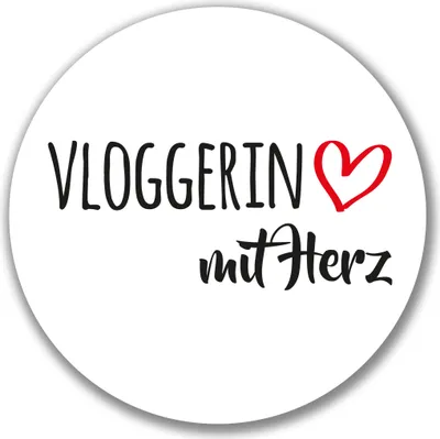 Produktbild von Huuraa Aufkleber Vloggerin mit Herz 10cm rund Sticker Geschenkidee
