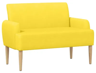 Obrázok produktu pre vidaXL Dvojmiestna pohovka s gombíkmi, svetlo žltá, 116 x 67 x 81 cm