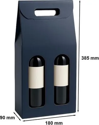 Zdjęcie produktu dla Pudełko Ozdobne Na Prezent K-872 na wino podwójne Niebieskie