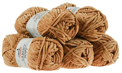500g Strickgarn Samet Soft Chenille beige