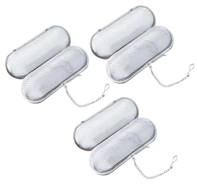 Productafbeelding van Kruidensieve-set - 3 stuks van roestvrij staal met ketting - Voor het mee koken van kruiden en thee in kannen, bekers en waterkokers