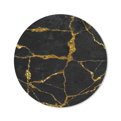 Produktbild von MuchoWow® Mauspad Mousepad Marmor - Gold - Schwarz - Marmoroptik - Glitter 50x50 cm - Mousepads - Maus Mat - Pad - Mausunterlage - Vinyl