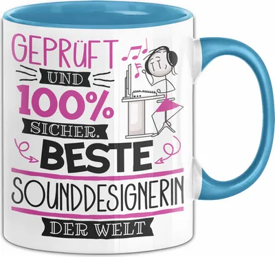 Produktbild von Sounddesignerin Geschenk Becher Tasse Gott Schuf Alle Menschen Gleich Nur Die Besten Durfeten Sounddesignerin Werden Geschenkidee Lustig (Blau)