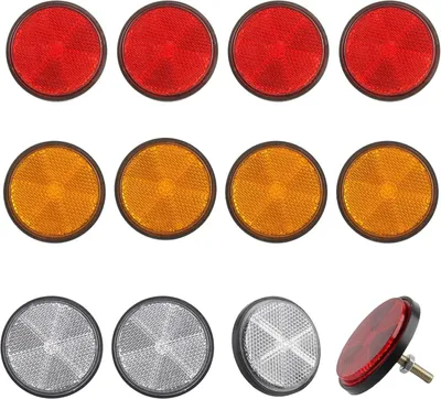 Immagine prodotto di 12 riflettori, diametro 60 mm, rotondi, per biciclette