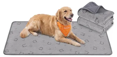 Produktbild von Hundedecke 2er Set 100x70 cm wasserdicht auslaufsicher Feandrea grau