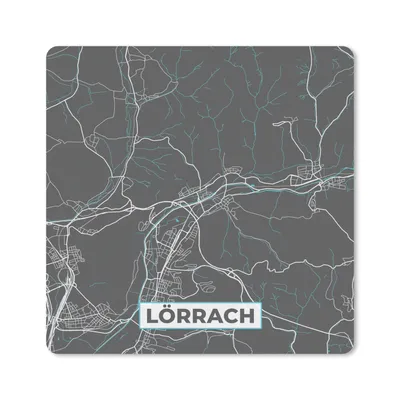 Produktbild von MuchoWow® Mauspad Mousepad Lörrach - Stadtplan - Blau - Karte - Deutschland 20x20 cm - Mousepads - Maus Mat - Pad - Mausunterlage - Desk Mat - Bureauartikeln