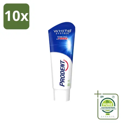Obrázek produktu pro 10 kusů zubní pasty Prodent White System – přirozeně bělící – 75 ml – velkopackové balení