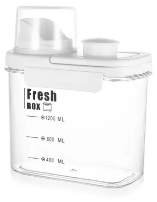 Produktbild von Waschmitteldose Waschpulverbehälter Waschmittelspender - 1200 ml - Transparent - Luftdicht