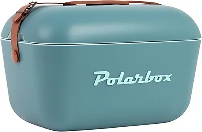 Produktbild von Kreher® Kühlbox Passive Kühltaschen Polar in Retro Vintage Design aus Kunststoff mit polystyrol (Airpop) thermische Isolierung - 20L, Classic Blau