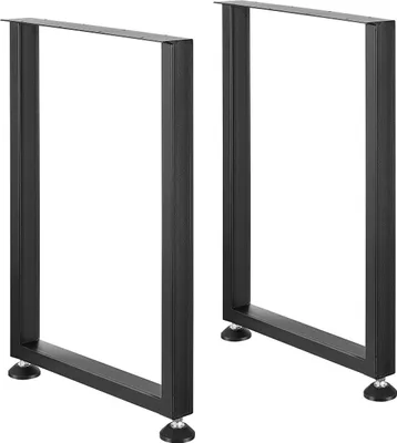 Productafbeelding van 711.2 mm verstelbare meubelpoten, set van 2 vierkante, verstevigde stalen poten voor bureaus, geschikt voor zelfmontage, maximale draagkracht 453,6 kg, robuuste bureautopoten, snelle installatie en diverse accessoires, kleur: zwart
