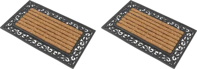 Produktbild von Fußmatte 2er Set Premium Fußabtreter rechteckig als Schmutzfangmatte, antibakterielle und rutschfeste Türmatte