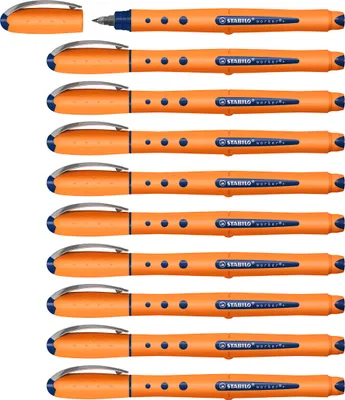 Produktbild von STABILO Tintenroller -  worker+ - fein - 10er Pack - blau