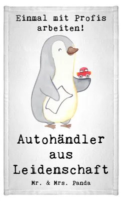 Produktbild von Mr. & Mrs. Panda Handtuch Autohändler Leidenschaft - Weiß - Geschenk, Beruf, Autohandel, Spruch, Gästetuch, Frotteetuch, gäste wc, Klein, Baumwollhandtuch