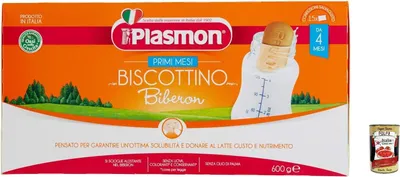 Produktbild von 6x Plasmon Primi Mesi Il Biscottino Biberon Dal 4 Mese, 600 g + Italian Gourmet polpa 400g