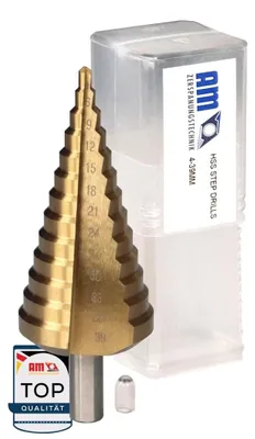 Productafbeelding van Stappenboor - HSS-TiN - Ø 4 tot 39 mm - Kegelboor voor metaal, hout en kunststof